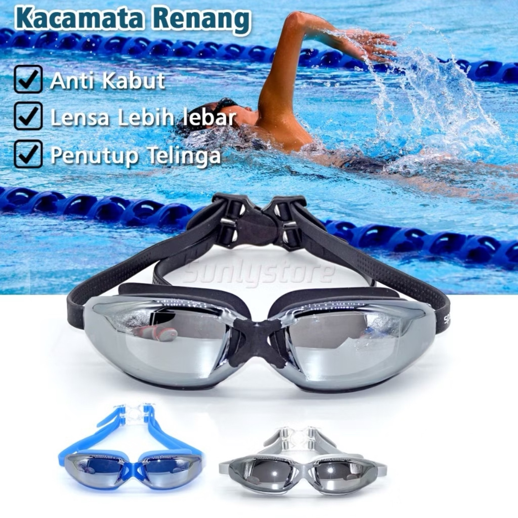 Kaca Mata Renang Anti Fog