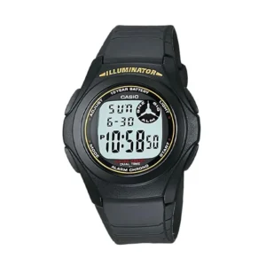 Casio Digital Black Resin Strap 40mm Men F-200W